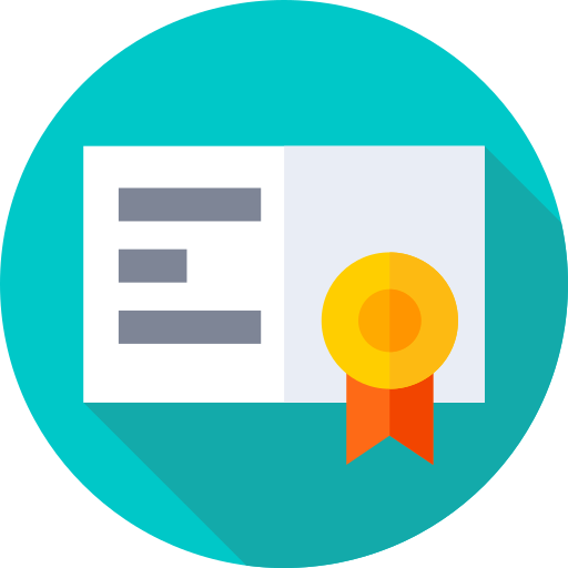Certification Flat Circular Flat icon