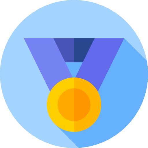 médaille d'or Flat Circular Flat Icône