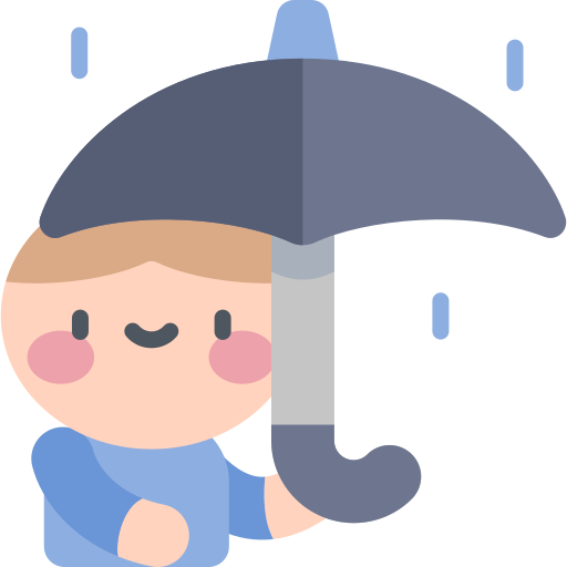 Raining Kawaii Flat icon