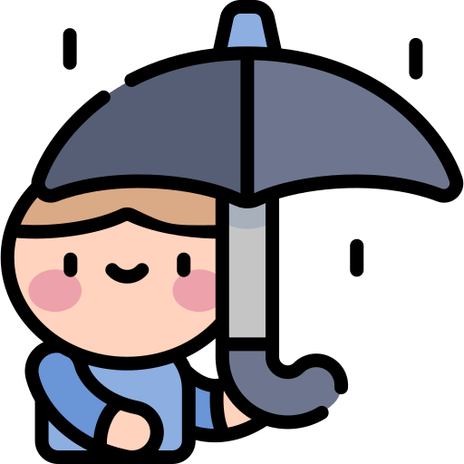 lloviendo Kawaii Lineal color icono