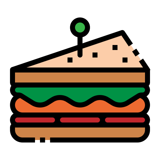 샌드위치 Generic Outline Color icon