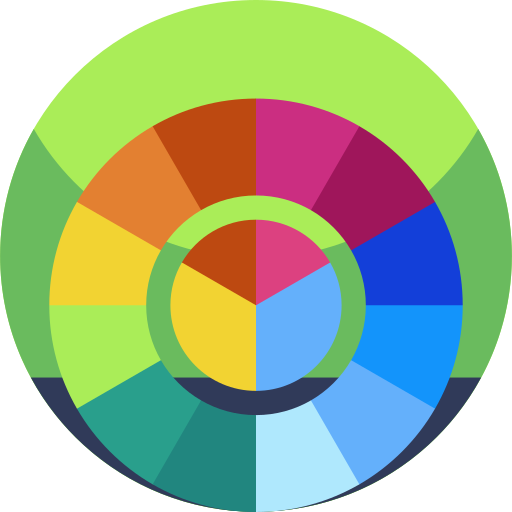 ruota dei colori Geometric Flat Circular Flat icona