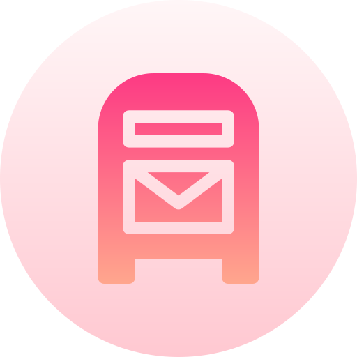 caixa de correio Basic Gradient Circular Ícone