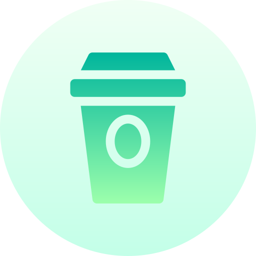 커피 컵 Basic Gradient Circular icon