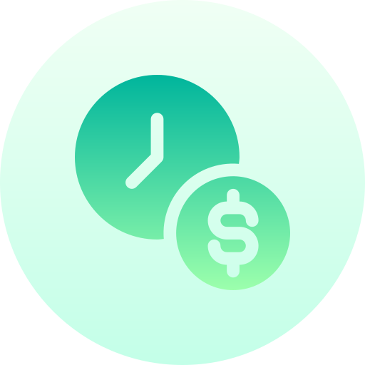 zeit ist geld Basic Gradient Circular icon