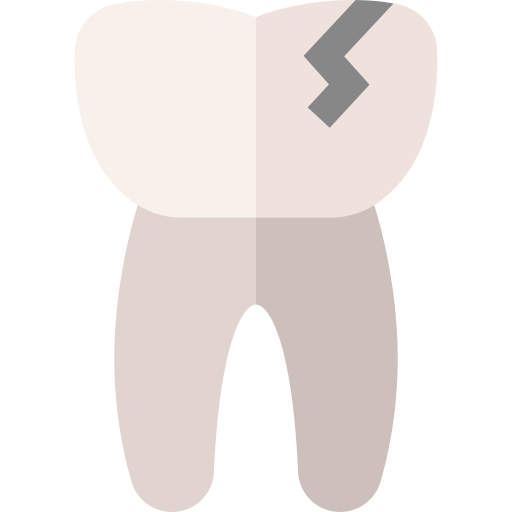 gebroken tand Basic Straight Flat icoon