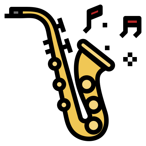 saxofone dDara Lineal Color Ícone