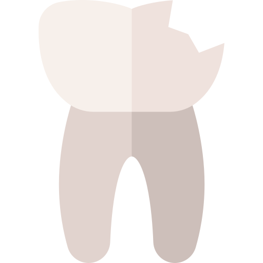 gebroken tand Basic Straight Flat icoon