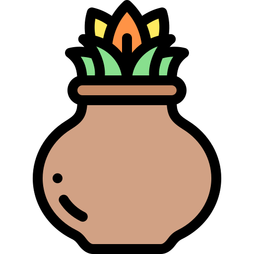 Plant pot Detailed Rounded Lineal color icon