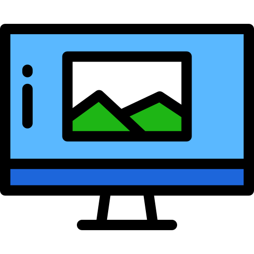 pantalla de televisión Detailed Rounded Lineal color icono