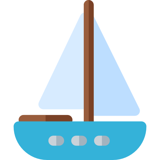 bateau à voile Basic Rounded Flat Icône