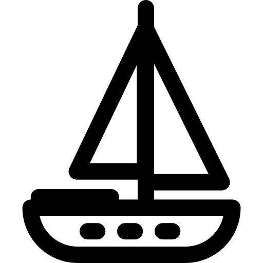 barca a vela Basic Rounded Lineal icona