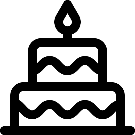verjaardagstaart Basic Rounded Lineal icoon