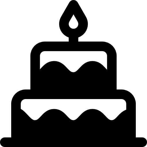 Birthday cake Basic Rounded Filled icon