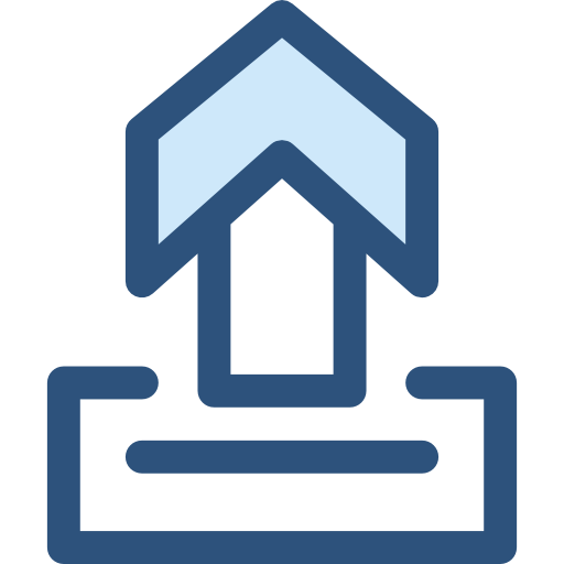 Upload Monochrome Blue icon