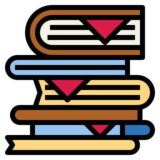 boek stapel Smalllikeart Lineal Color icoon