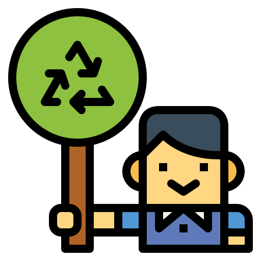 teken recyclen Smalllikeart Lineal Color icoon