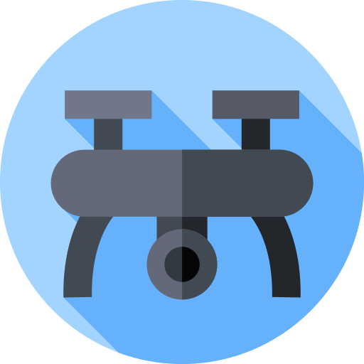 dron z kamerą Flat Circular Flat ikona