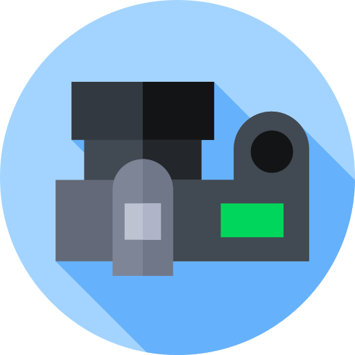 cámara compacta Flat Circular Flat icono