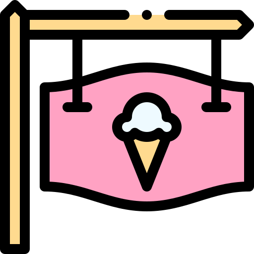 Ice cream shop Detailed Rounded Lineal color icon