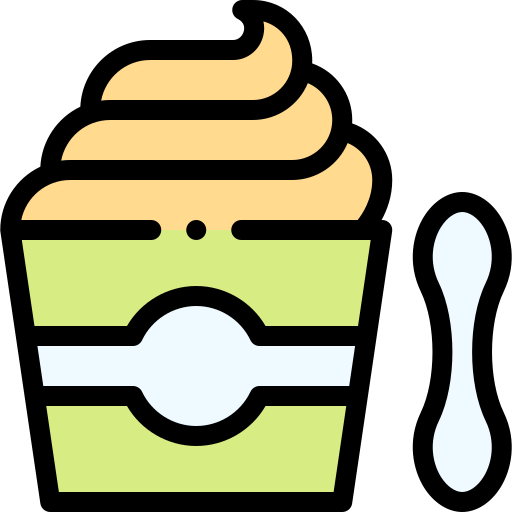 yogurt gelato Detailed Rounded Lineal color icona