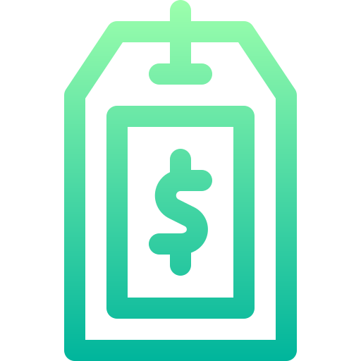 Price tag Basic Gradient Lineal color icon