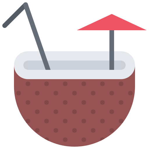 코코넛 음료 Coloring Flat icon