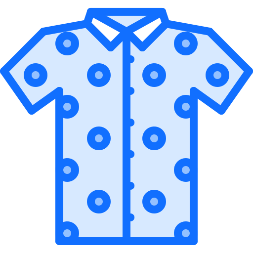 hawaiiaans hemd Coloring Blue icoon