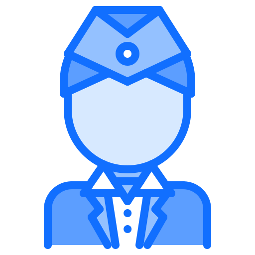 stewardess Coloring Blue icon