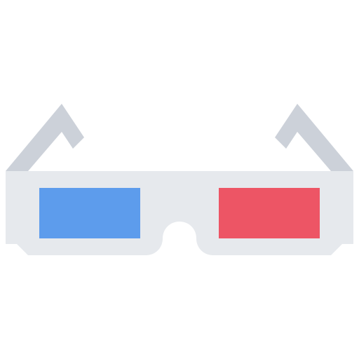 lunettes 3d Coloring Flat Icône