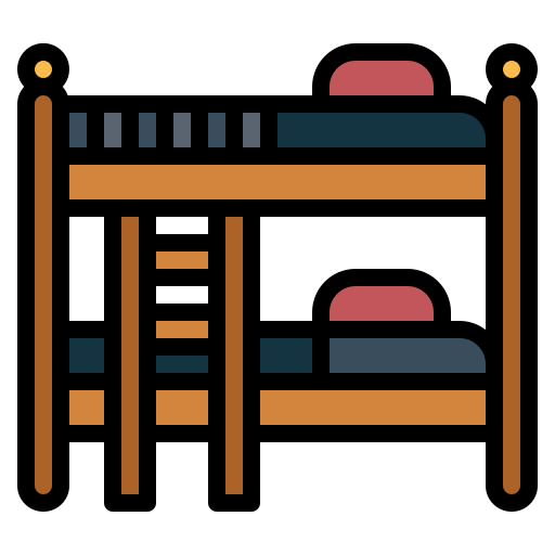 Bunk bed Smalllikeart Lineal Color icon