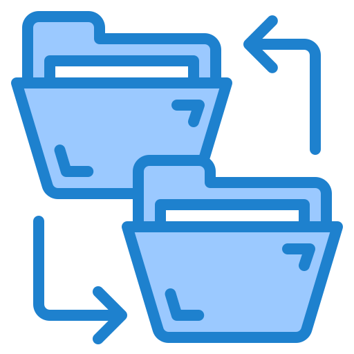 Data transfer srip Blue icon