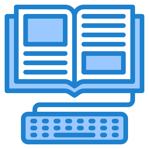 전자 책 srip Blue icon