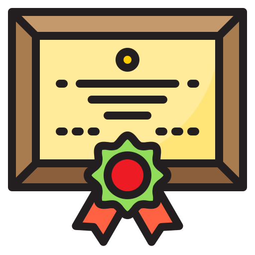 Certificate srip Lineal Color icon