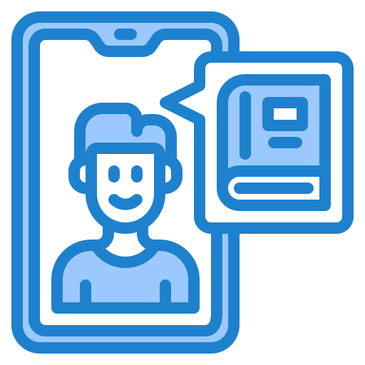 Online learning srip Blue icon