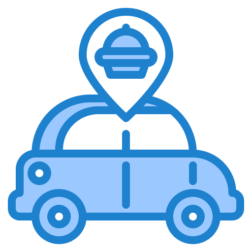 Food delivery srip Blue icon