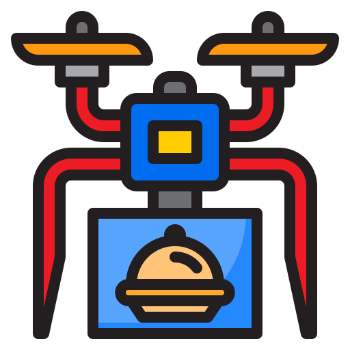 Drone delivery srip Lineal Color icon