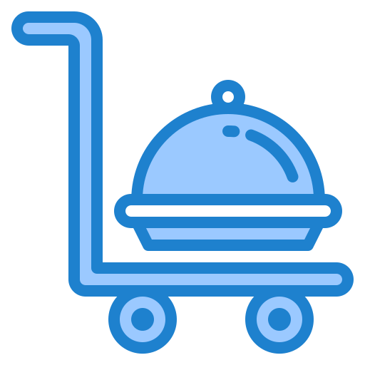 Food delivery srip Blue icon