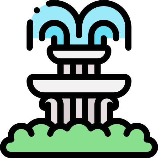 Fountain Detailed Rounded Lineal color icon