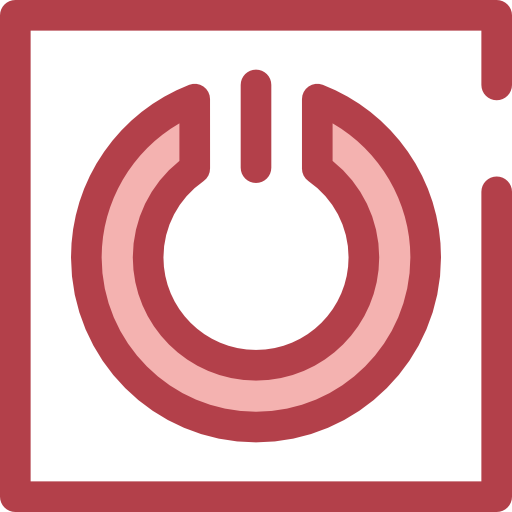 schakel in Monochrome Red icoon