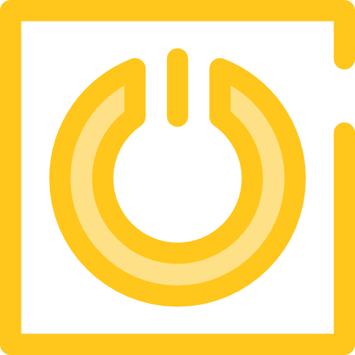 電源オン Monochrome Yellow icon
