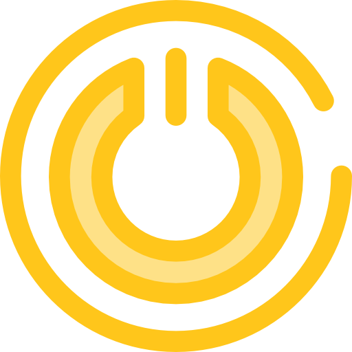 Power on Monochrome Yellow icon