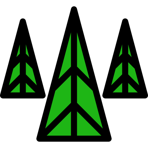 des arbres Detailed Rounded Lineal color Icône