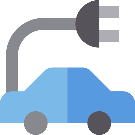 elektroauto Basic Straight Flat icon