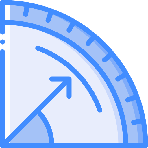 Protractor Basic Miscellany Blue icon