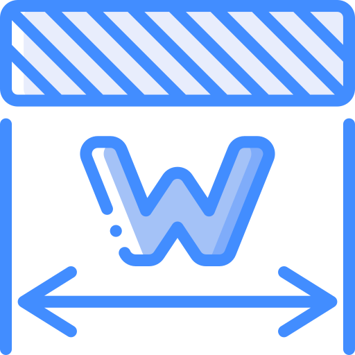 Width Basic Miscellany Blue icon