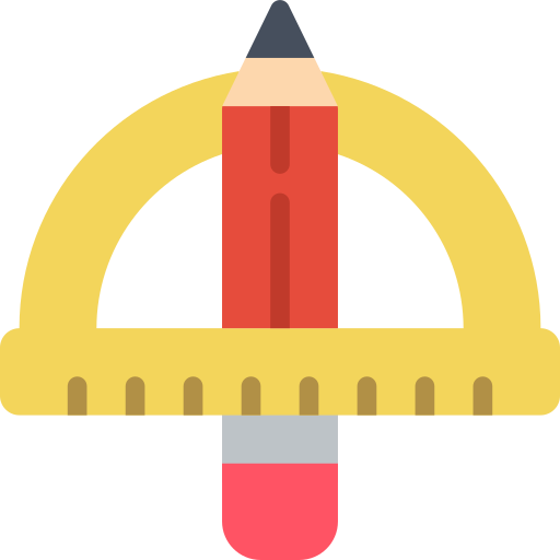 Protractor Basic Miscellany Flat icon