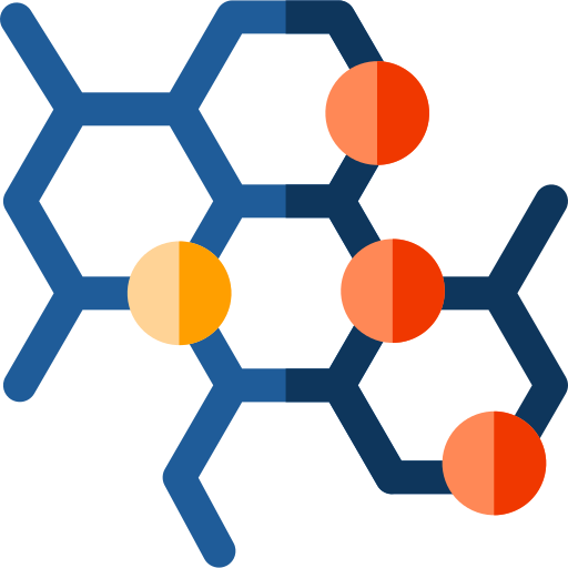 molecuul Basic Rounded Flat icoon