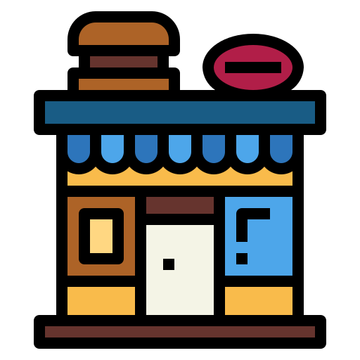 Ресторан Smalllikeart Lineal Color иконка