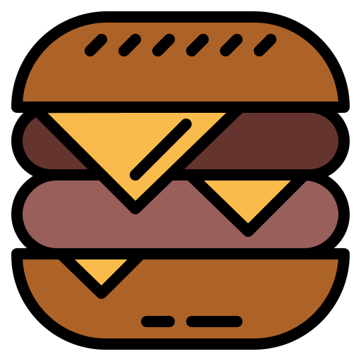 チーズバーガー Smalllikeart Lineal Color icon